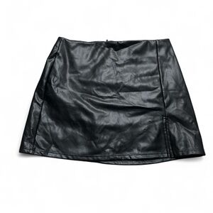 Altar'd State Black Faux Leather Mini Skirt